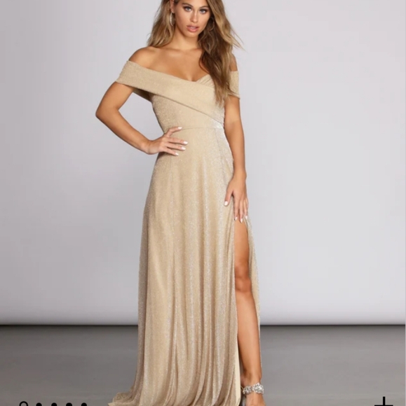 Gold shimmer Windsor dress XL - Picture 1 of 3